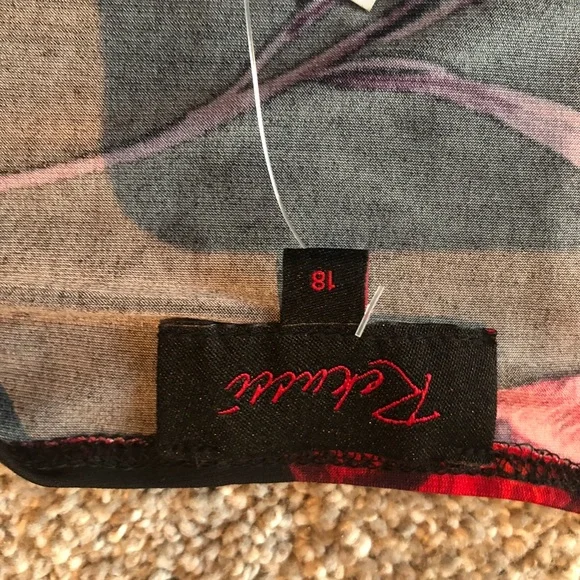 New with tags Black Dress with red floral design - Picture 11 of 13